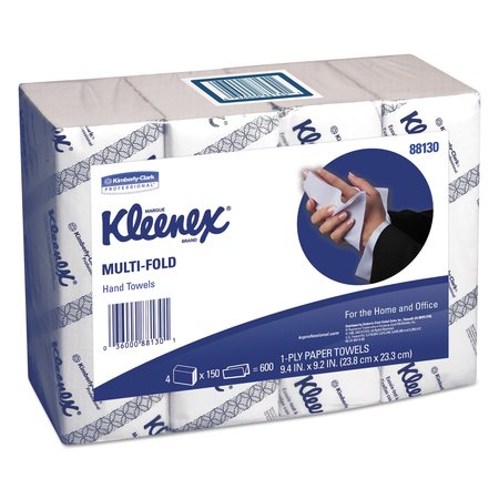 KLEENEX Kleenex Multifold Paper Towels, 1 Ply, 150 Sheets, White, 16 PK 88130